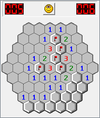 Hexagonal Minesweeper game